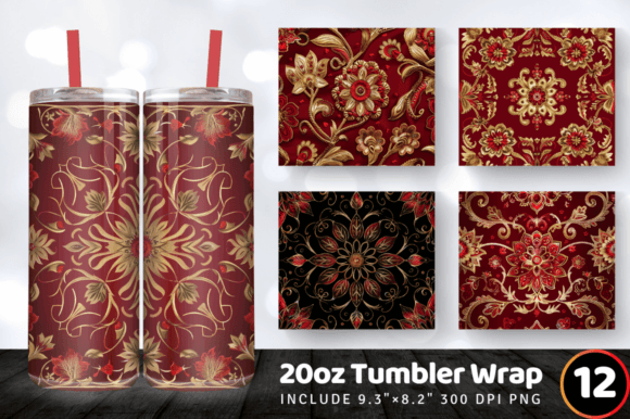 Red Gold Embroidery Tumbler Wrap: A Designer’s Holiday Review