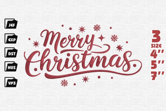 Reviewing Merry Christmas Snowflakes Embroidery