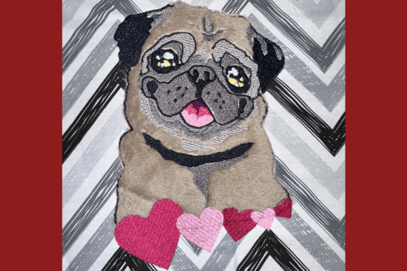 Reviewing the Pug with Hearts Embroidery Appliqué