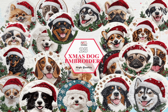 Reviewing Xmas Dog Embroidery Clipart PNG for Apparel